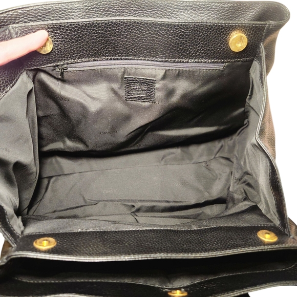 Vintage DESMO Bergdorf Goodman Italian Pebbled Leather Bag Black Doctor Satchel - Picture 8 of 14